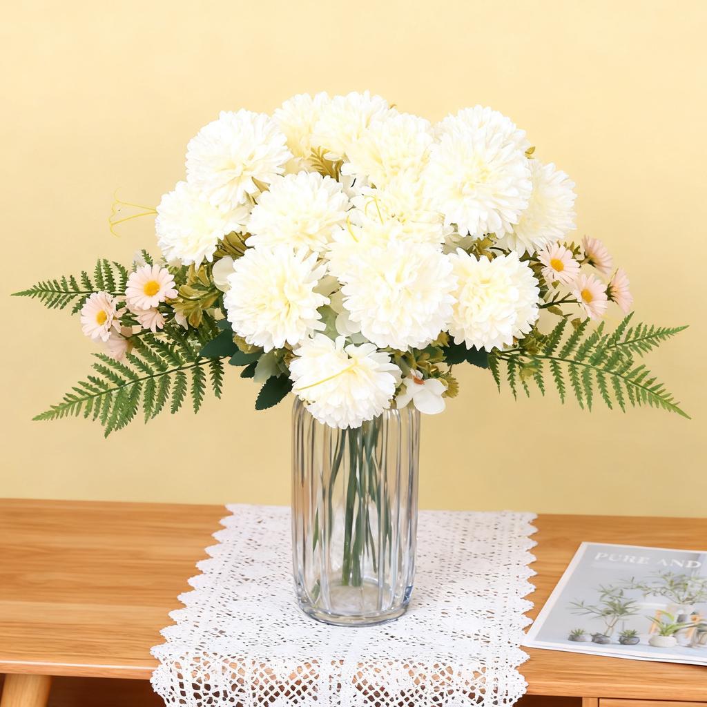 Artificial Flowers Silk Ball Chrysanthemum Outdoor Garden Wedding Bridal Bouquets Home Vase Table Wreath Festival Party Diy Gift