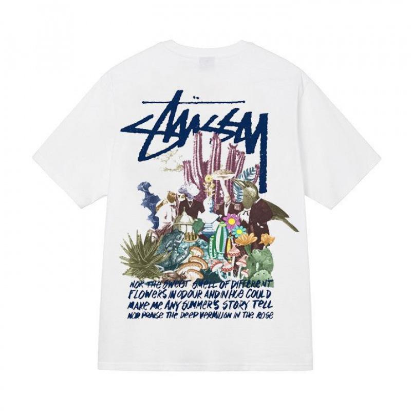 Grenzüberschreitende europäische und amerikanische Trendmarken, eine Vielzahl bedruckter Herren- und Damen-Kurzarm-T-Shirts, 220 Gramm lockere Streetwear-T-Shirts