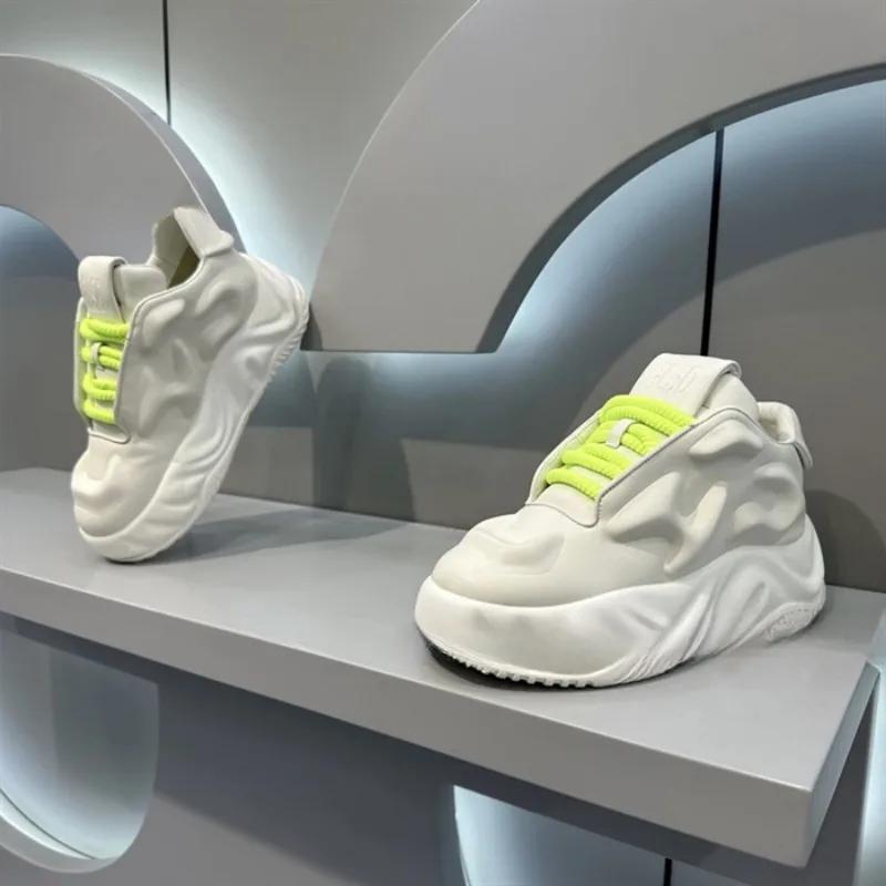 Men Height Increased Casual Sneakers Thick Sole Bread Shoes All-match Walking Shoes Light Running Shoes  De Deporte