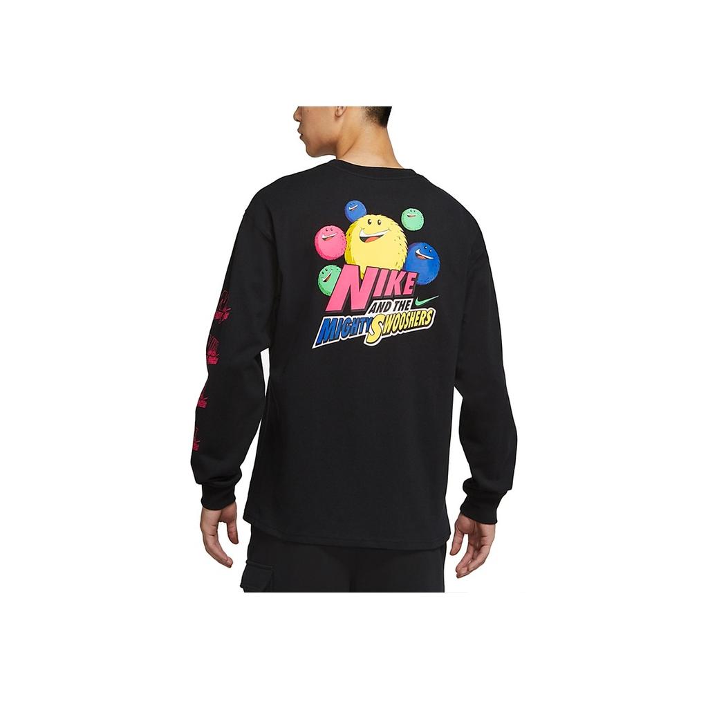 Nike Sportswear Graphic Print Long Sleeve T-Shirt Men Tops Black DM7916-010