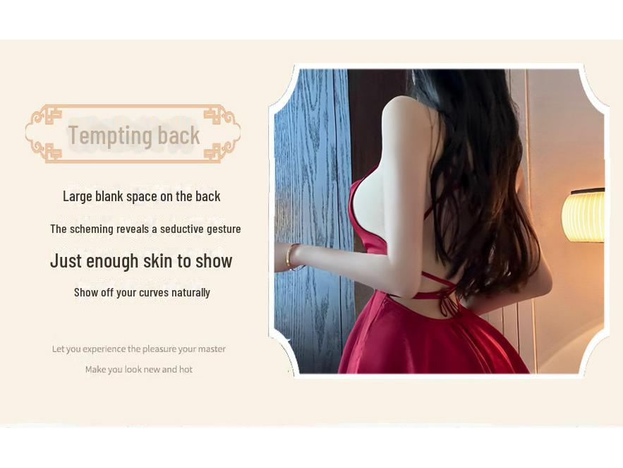 Seductive Lingerie Set: Hot Low-Cut Backless Nightdress with Open-Front Robe