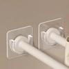 4 Pcs Transparent Adhesive Curtain Rod Brackets No Drilling Strong Load Bearing For Bathroom Bedroom Home Use