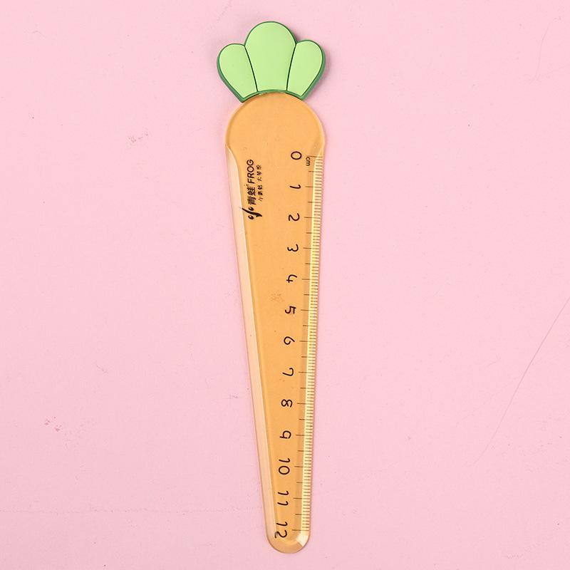3Pcs Kawaii Star/Carrot/Sword Straight Ruler Cute Transparent Rulers Student Stationery Measuring Drawing Tools Office School Supplies