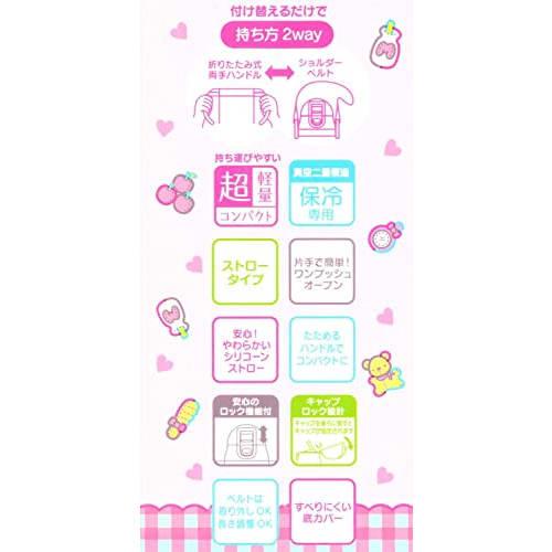 Skater Two Hands with Straw Stainless Steel Water Bottle Baby Mug Disney Winnie the Pooh Picnic 350ml Girls STWM3N-A