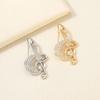 Women Brooch Sparkling Rhinestone Inlaid Musical Note Shape Anti-Exposure Buckle Suits Shirts Sweaters Bags Pin Outfit Accessory