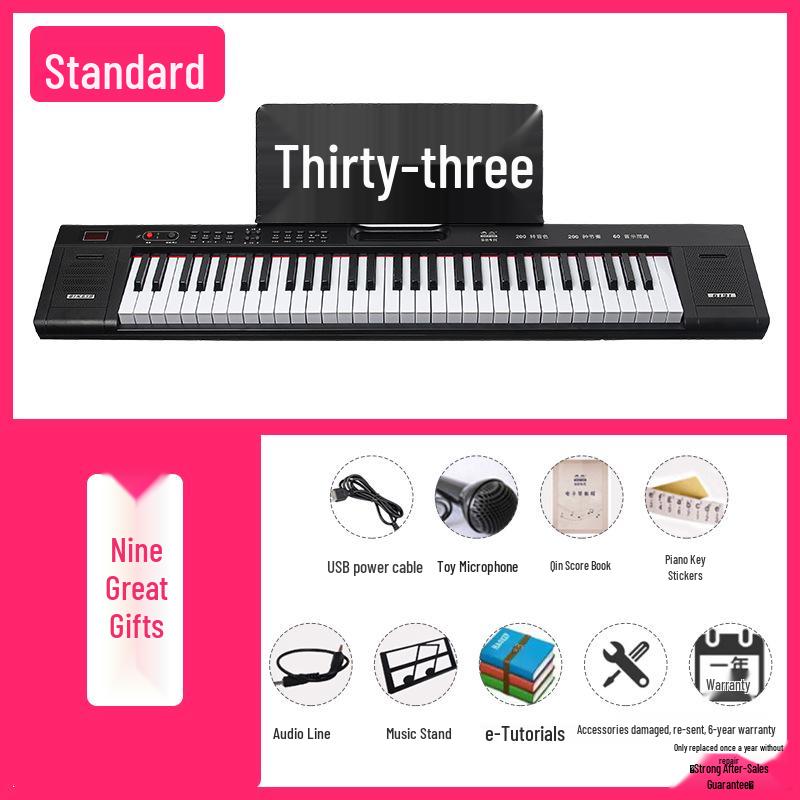 61-Key Rechargeable Multifunctional Electronic Keyboard for All Ages