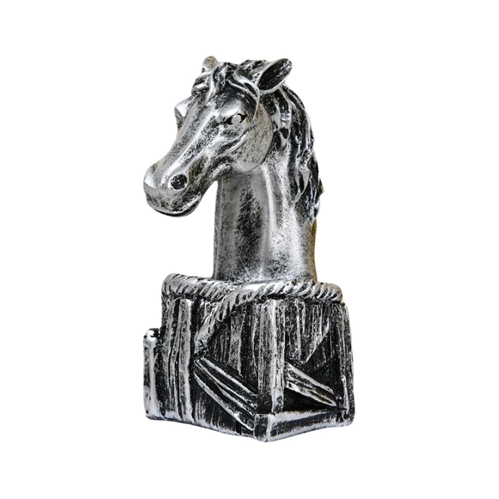 Couples Horse Figurines Horses Head Statue Paperweight Animal Sculptures Ornament for Home Office Desktop Decorations