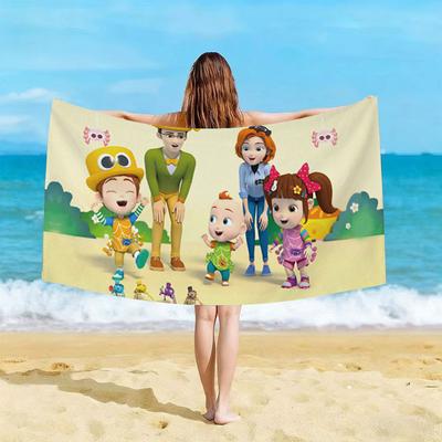 Cute Super JoJo BabyBus Animated Beach Towel Microfiber Soft Water Absorbent Quick Dry Kids Bath Towel Bathroom Accessories