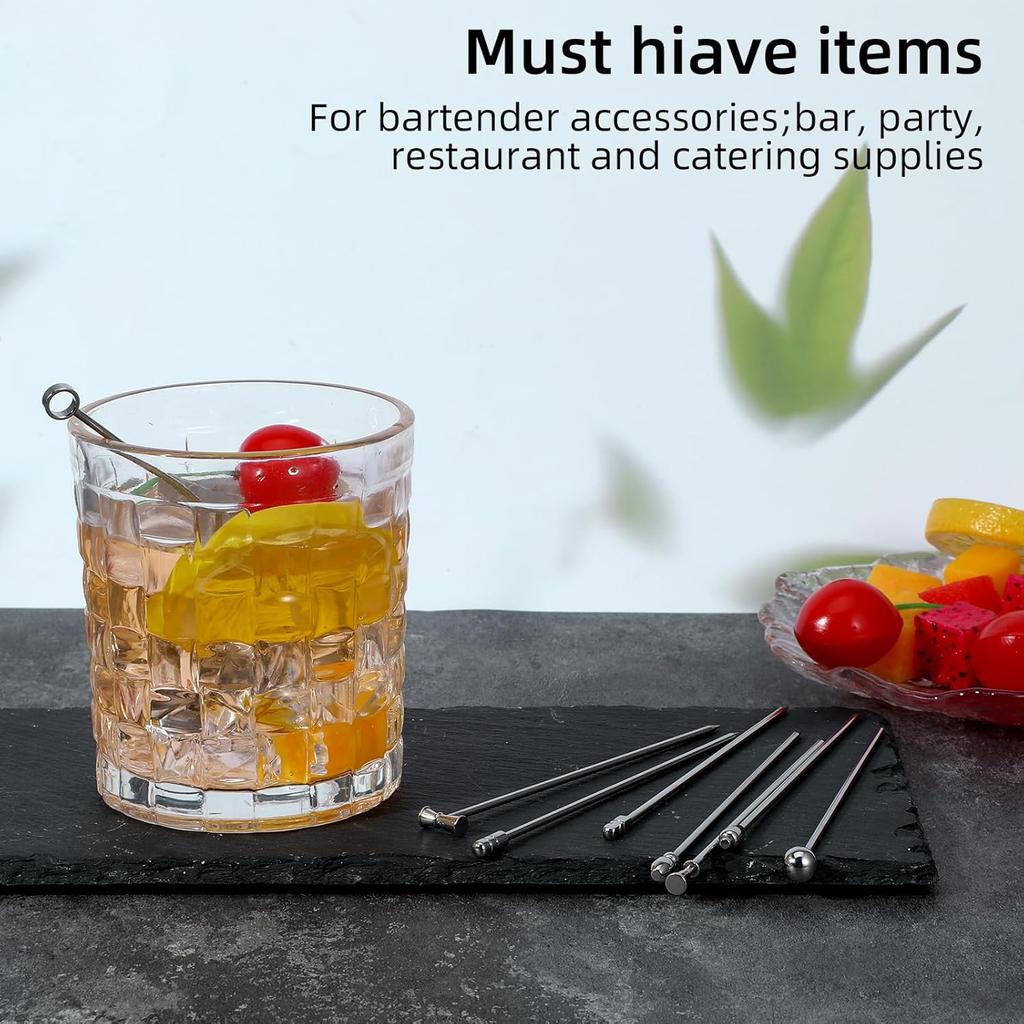 Cocktail Picks for Drinks 8 PCS Stainless Steel Reble Cocktail Toothpicks Olive Stuffers Martini Picks Set for Food and Drinks,Bar Party,Barbeque