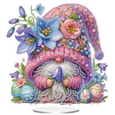 Acrylic 2D/Flat Gnome DIY Table Top Diamond Painting Ornament Kits Diamond Painting Desktop Decorations Bedroom Table Decoration