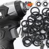 5/50Pcs O Ring Rubber Sealing Washer Black Gasket Oil Resistant High Temperature Ring with Spring Clip Wrench Component Tools
