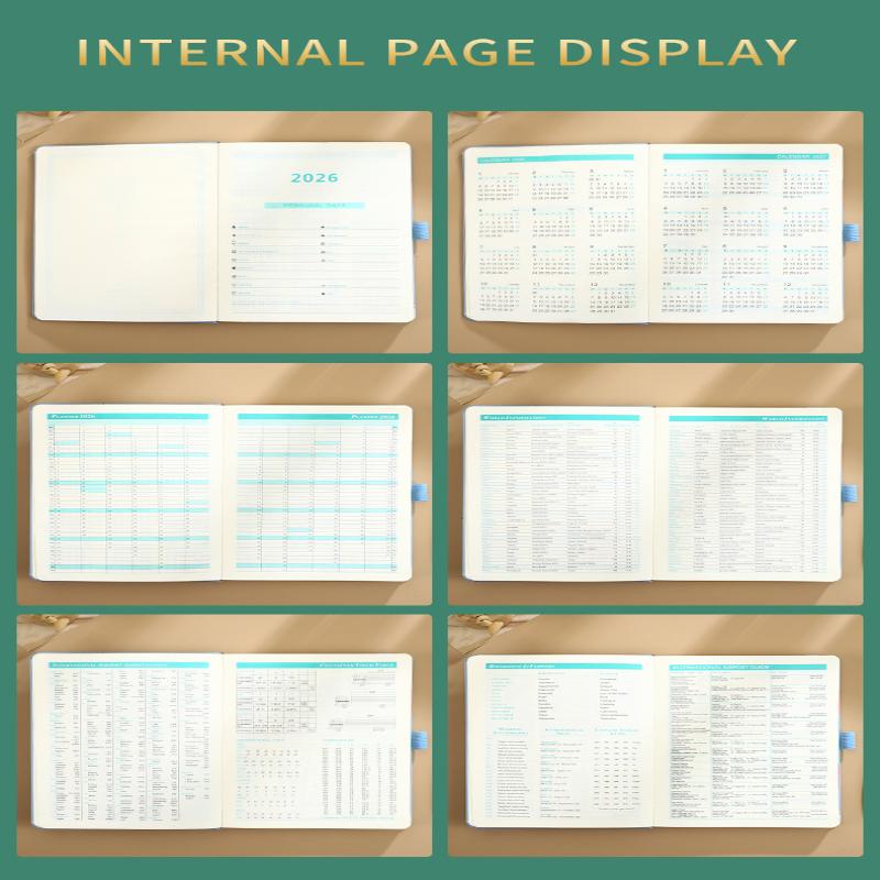 High-Quality 2026 Planner Notebook Daily Weekly Monthly Calendar Planner A5 Size With Faux Leather Cover For Business Student