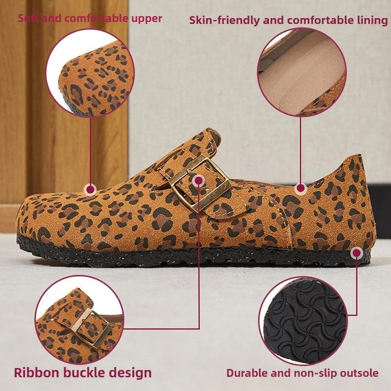 Fashion Women's Spring New Leopard Pattern Fashion Women's Shoes Flat Leather Soft Bottom Single Shoes Women's Casual Shoes