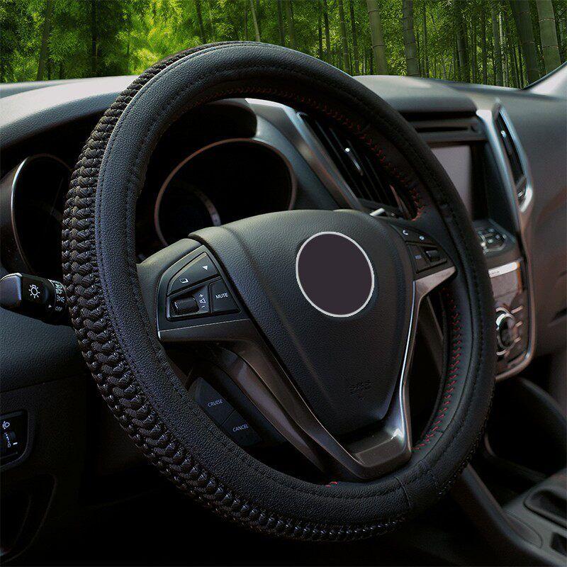 Good-Feeling Ice Silk Car Steering Wheel Cover, Universal for All Seasons, Non-Slip, Breathable, Sweat-Absorbent, Suitable for Thousands of Car Models