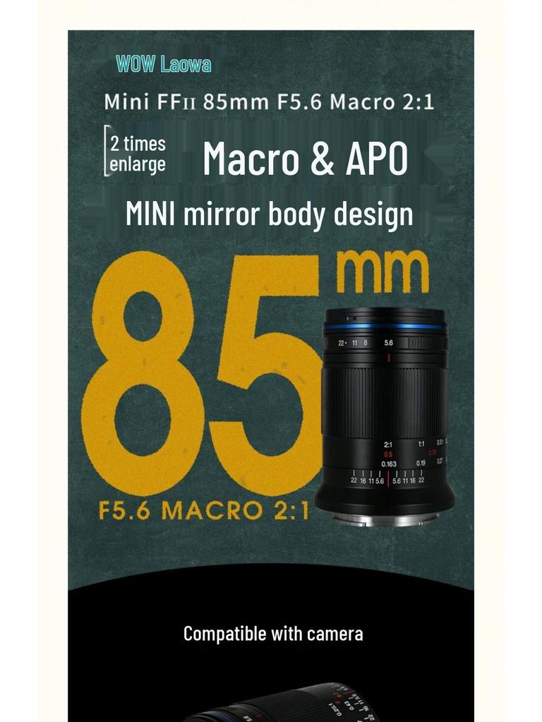 Laowa 85mm F5.6 2x Macro Lens for Full-Frame Mirrorless (RF/Z/M/E Mount)