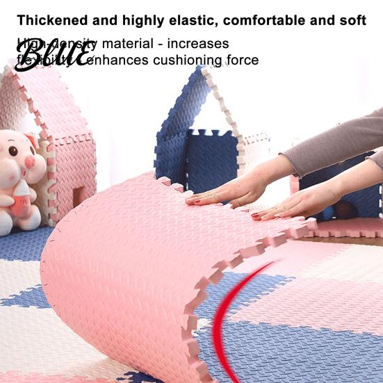 High Density EVA Foam 6Pcs Gym Floor Mats Puzzle Interlocking Tiles for Waterproof Workout Surface Home Gym Kids Play Areas Kitchen Flooring 11.8"