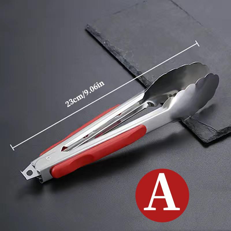 

304 Stainless Steel Food Clip Household Bread Food Clip Kitchen Clip Anti-scalding Vegetable Barbecue Barbecue Steak Silicone