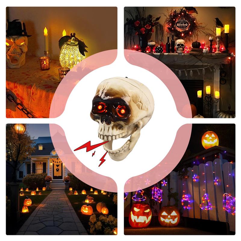 Halloween Requisite Gruselige Dekoration Bewegungssensor Halloween Dekoration Totenköpfe Halloween Dekorationen Unheimlicher Ton Gruselige Dekoration