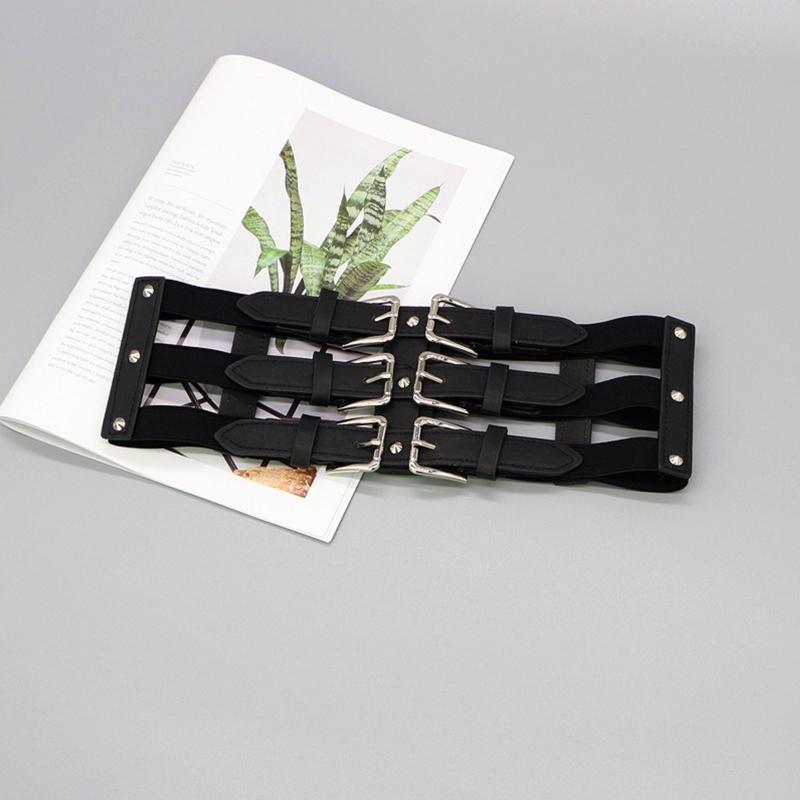 Punk-Taillengürtel Damen Halloween Leder Skinny Körper Verstellbare Gürtel mit Hosenträgern für Party Nachtclub Taille Schlank