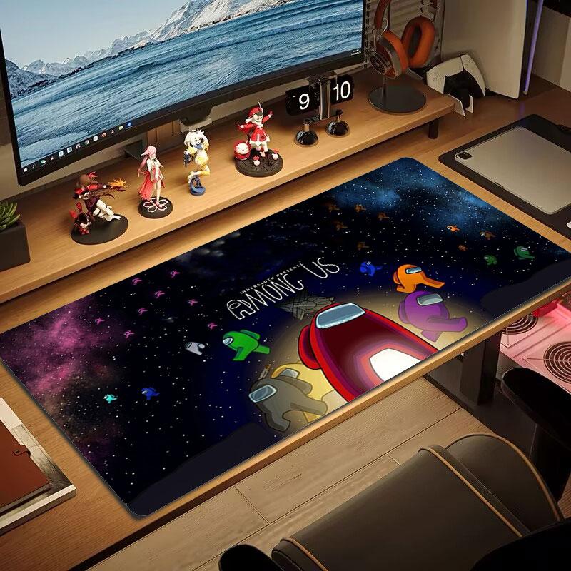 Among Us Large Size Mouse Pad Large Gaming Table Cushion Non-slip Laptop Tablet Big Mousepad XXL Mat Mini PC Playmat With Lock Edge