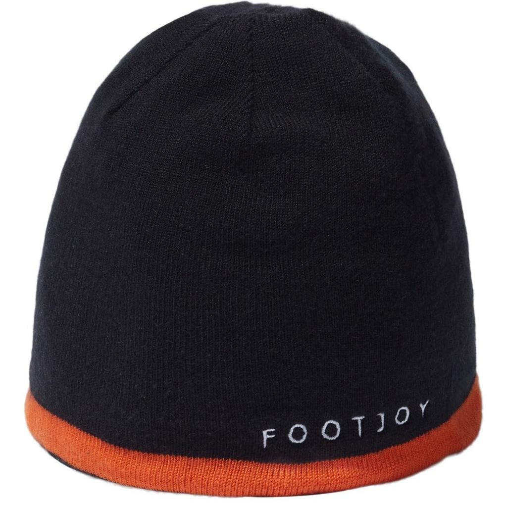 FootJoy Big Logo Reversible Knit Beanie FH23BRL Free Size Men's Black, (57-59cm)