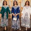 Indonesia Turkey Saudi Arabia Positioning Printed Rhinestones Cross-Border Women's Clothing Dress Djellaba Dress