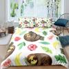 Kids Sloth Cute Animal Pattern Comfortable Duvet Quilt Cover Pillowcase Bedding Set Children Bedroom Decoration Home Textile