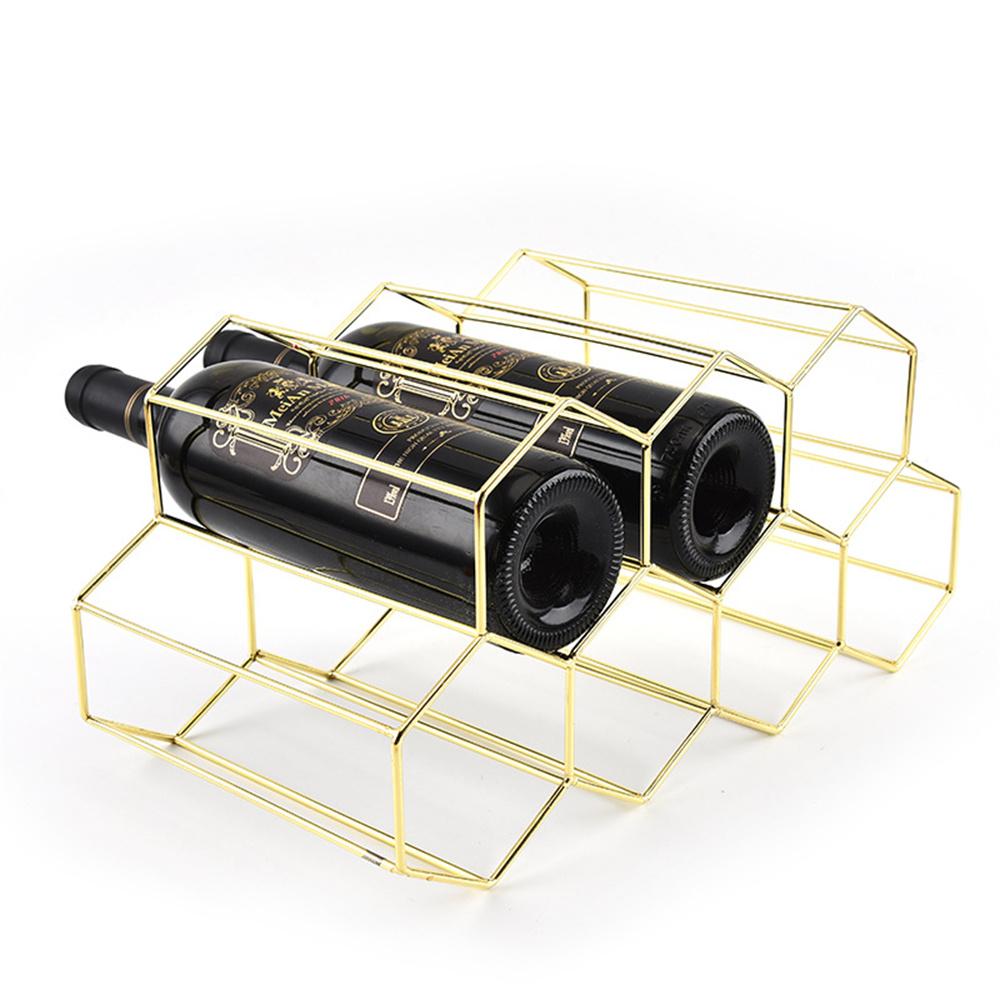 Wine Display Holder Red Wine Rack Wine Shelf Modern Bar Accessories Wine Bottle Storage Metal Honeycomb Wine Rack