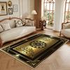 Retro Luxury Golden Border Carpet Living Room Black Non-slip Big Size Decoration Bedroom Rug Soft Easy Clean Entrance Door Mat