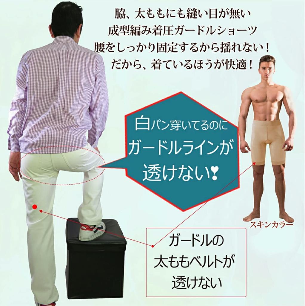 ENYA-KARIN Men's Girdle, Pelvic Stabilization, Hip Lifting, Look Power Tension, Beige, Size LL