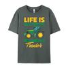Kids Young Farmer Funny Tractor Boy On Grandpas Tractor Mens Shirts Graphic Tee Mens Clothes Classic