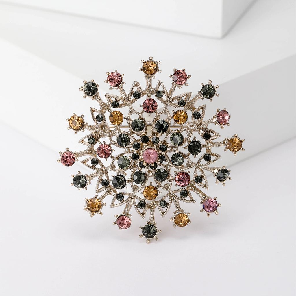 Original Single Rhinestone Crystal Multi-Color Large Flower Brooch Brooch Clothing Accessories