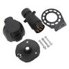 7 Pin Trailer Plug Socket with Gasket Bracket Kit Wiring Harness Connector for Motorboat RV
