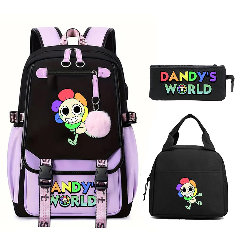Dandy's World Print Fashion Backpack Set Cross-border Trend Campus Male and Female Versatile Student Bag