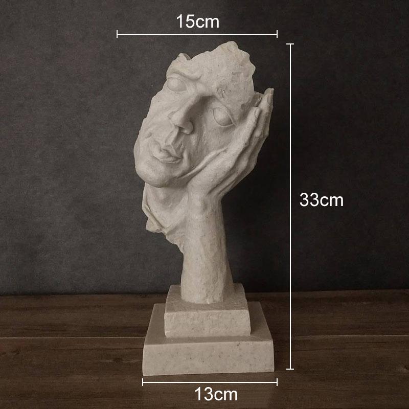 Il Silenzio è Oro Personaggio Retrò Resine Statua Scultura Astratta di Volto Umano Decorazione da Scrivania Arredamento Decorazioni per la Casa Vintage