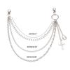 Punk Jeans Pants Chain Multi Layer Chain Cross Charm Waist Wallet Chain Summer Belt for Dancers