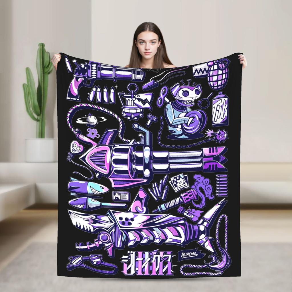 Arcane Soft Blanket Viktor Game Anime Jinx Jayce Caitlyn Jesus Sevika  Camping Plush Throw Blanket Home Decor Sofa Bed Cover