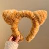 Cartoon Cats Ear Headbands Lovely Plush Hair Hoop Soft Comfortable Headwear for Women and Girls