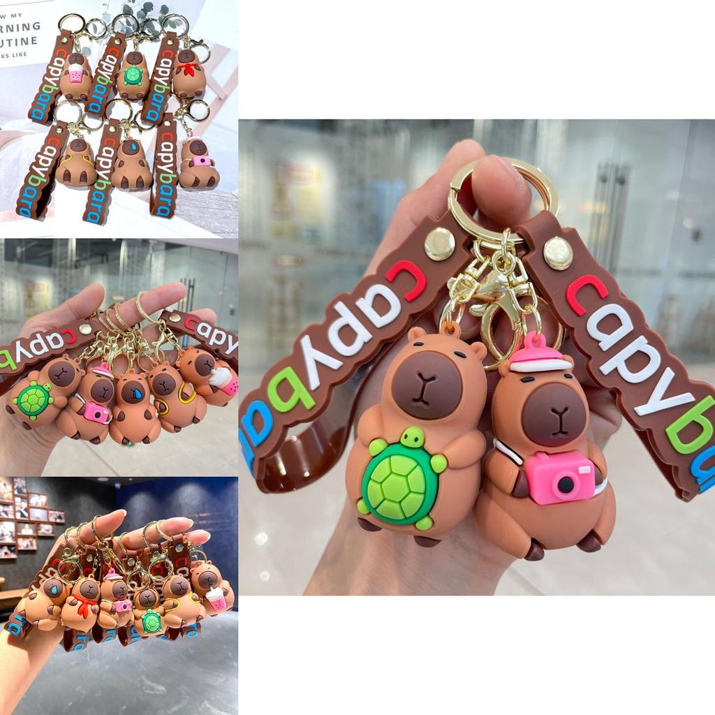 Capybara Keychain Adorable Cartoon Bag Accessory Fun Car Pendant Gift