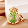 Elegant Rhinestone Embellished Heart Lucky Bag Keychain For Creative Gift Giving