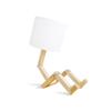 Holz Roboter Form Kreative Tisch Lampe Indoor Studie Mode Lesen Schreibtisch Lampe Nordic Moderne Desktop Dekorative Nacht Licht