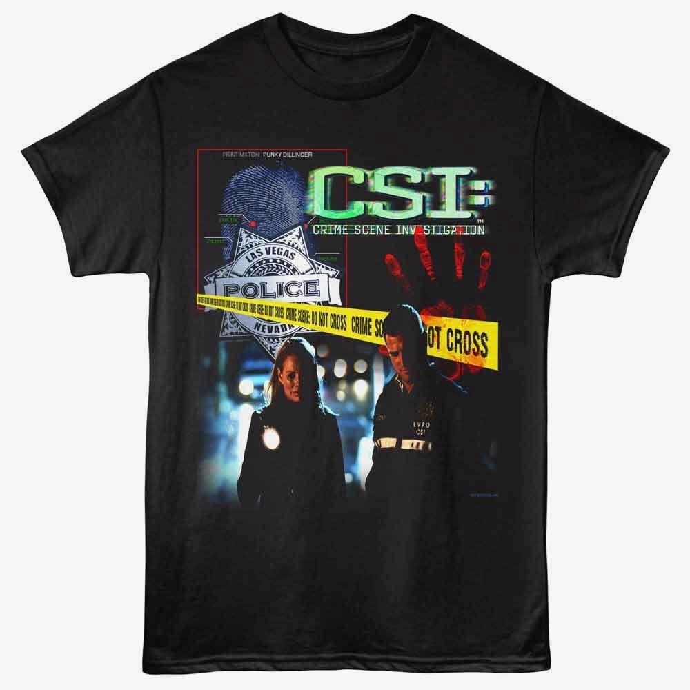 CRIMINAL SCENE INVESTIGATION TV Show T-Shirt CRIME TAPE New Official Black Unisex T-Shirt XXXXL