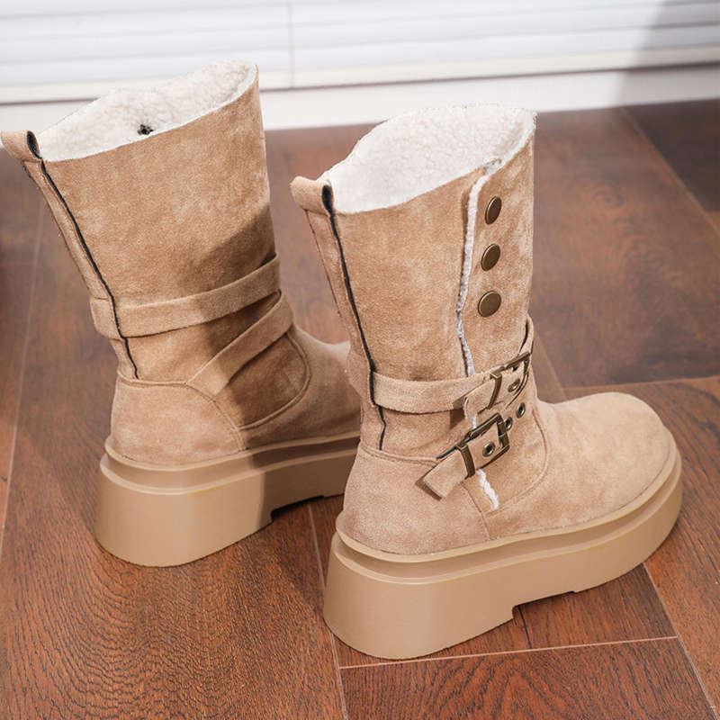 

Fashion two-wear locomotive Martin boots for children, autumn and winter new thick-soled heightening small short boots for women 35