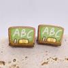 1 PairStudent earrings, pencils, magnifying glasses, books, stainless steel earrings, opening season teacher earrings