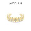 Modian 1PC tęczowy nausznik 925 srebro moda unikalne koło małe klipsy kolczyki dla kobiet dziewczyna piękna biżuteria akcesoria