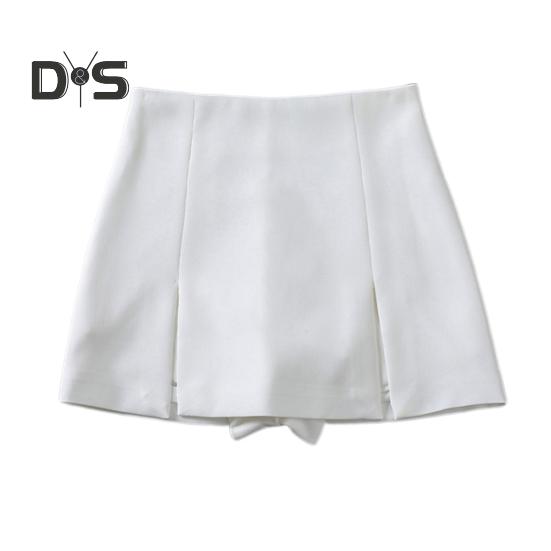 Damen-Minirock, hohe Taille, seitlich geteiltes Design, einfarbig, kurzer Rock, A-Linien-Design, Skort, Anti-Exposure-Arbeitsrock