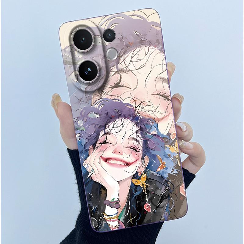 For Vivo V60 Phone Case V2511 Cover Fashion Simplicity Flowers Soft Liquid Silicone Shell For Vivo V 60 VivoV60 5G 2025 Fundas