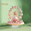 Dessert Ferris Wheel Ornament 2D Flat Acrylic Decoration with Base Non-3D Desktop Ferris Wheel Ornament for Desk Bookshelf Bedside Table