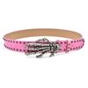Adjustable Black Rivet Belt Wide Skeleton Claw Belt Fashion Skull Waistband  Waist Seal