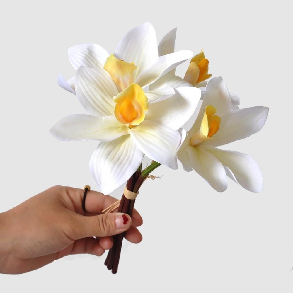 Magnolia Simulated Orchid Bouquet Real Touch Silk Fake Flower Wedding Decoration